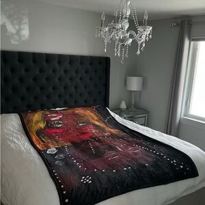 Artistic Black and Red Blanket